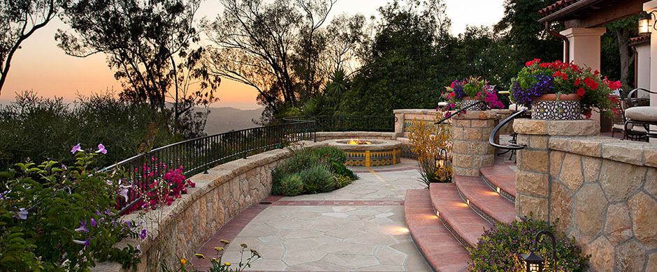 patio on hillside